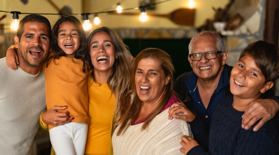 happy Hispanic family