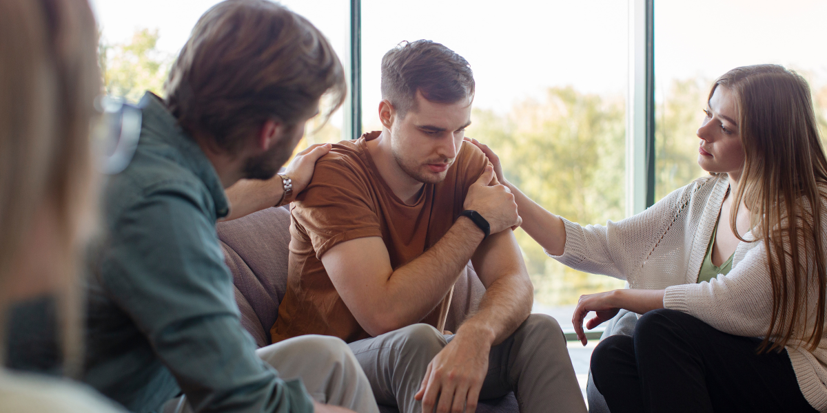 group of teens attending youth iop session