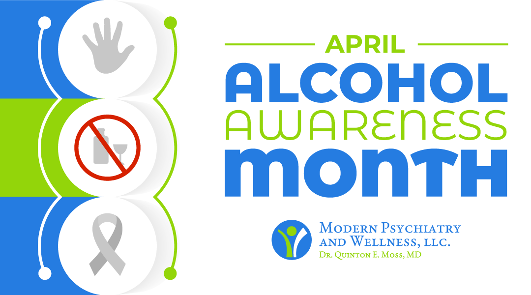April is Alcohol Awareness Month graphics with MPW logo