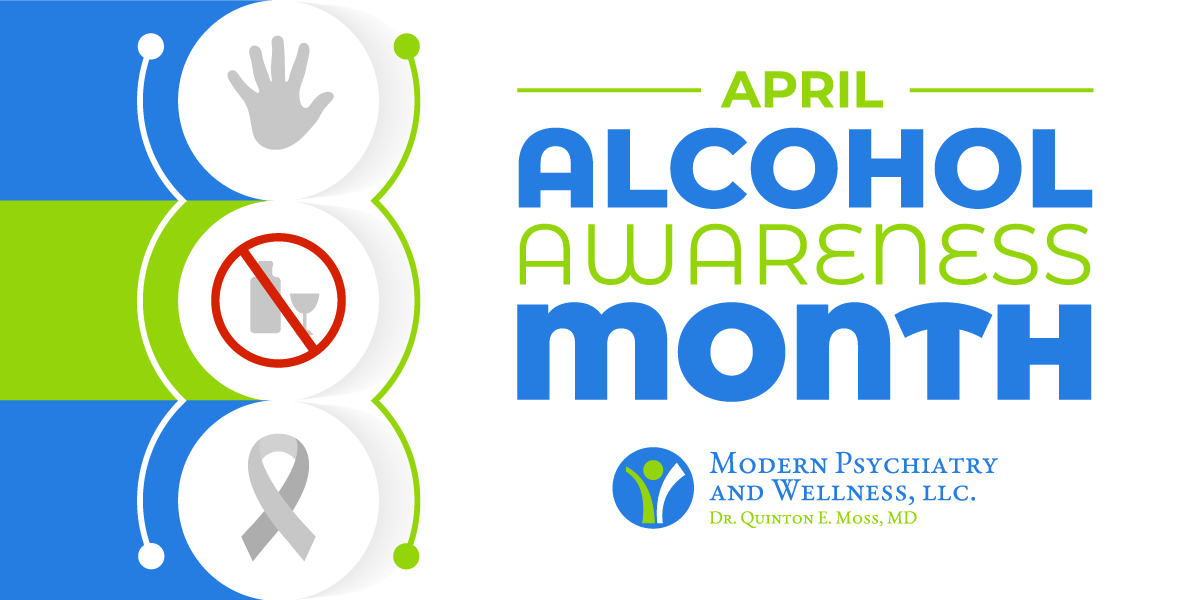 April is Alcohol Awareness Month graphics with MPW logo